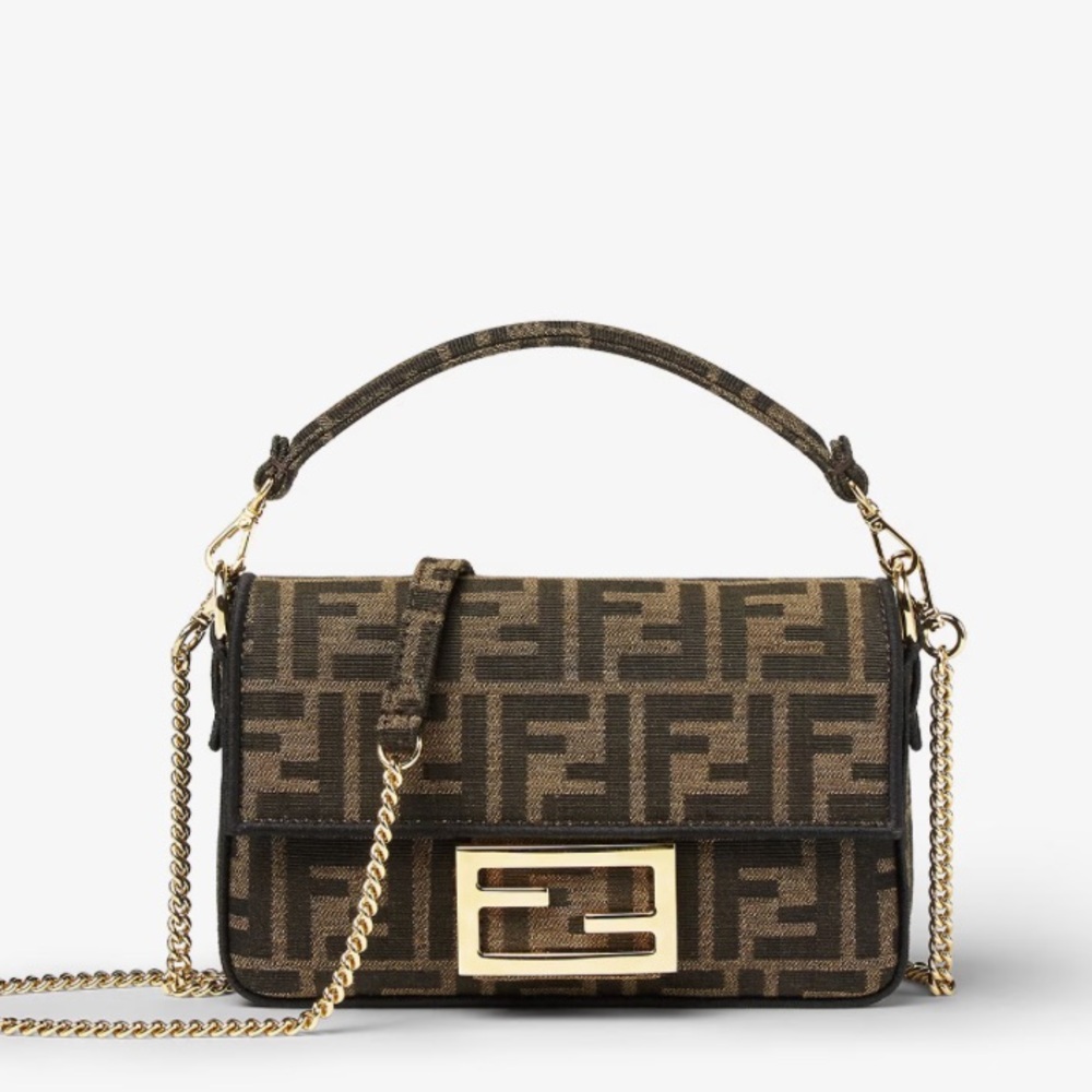 Fendi Brown Crossbody Bag with Iconic FF Monogram
